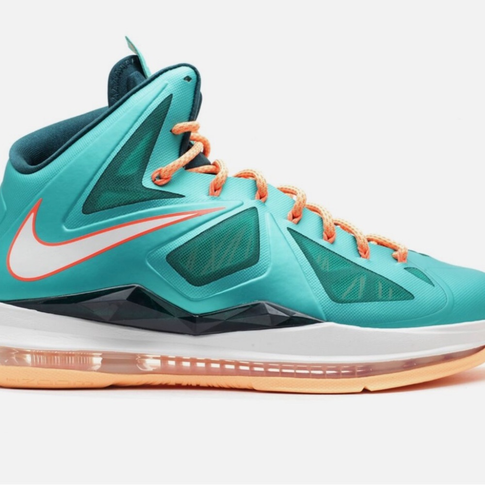 New Nike Lebron 10 Miami Dolphin High-Top Sneakers